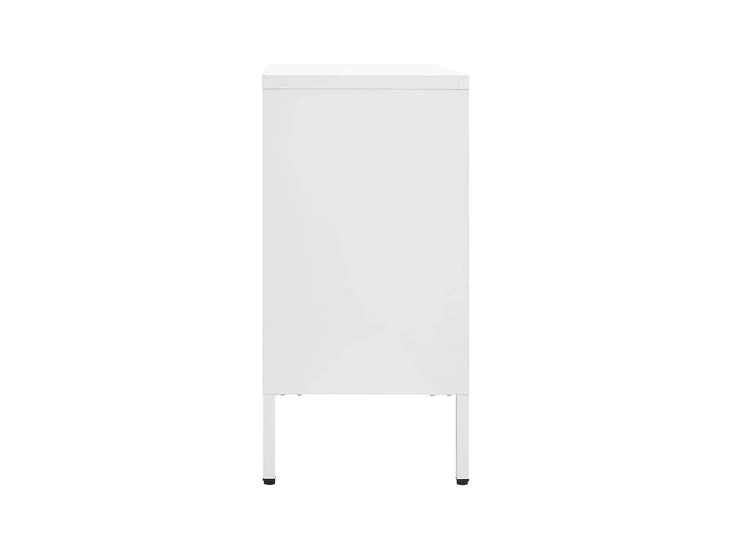 Buffet Blanc 105x35x70 cm Acier et verre trempé QWE90436