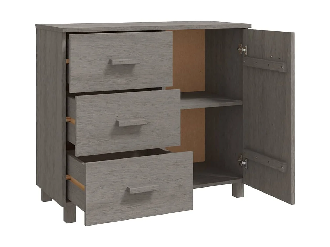 Aparador HAMAR 90x40x80 cm pinho maciço cinza-claro PT902086