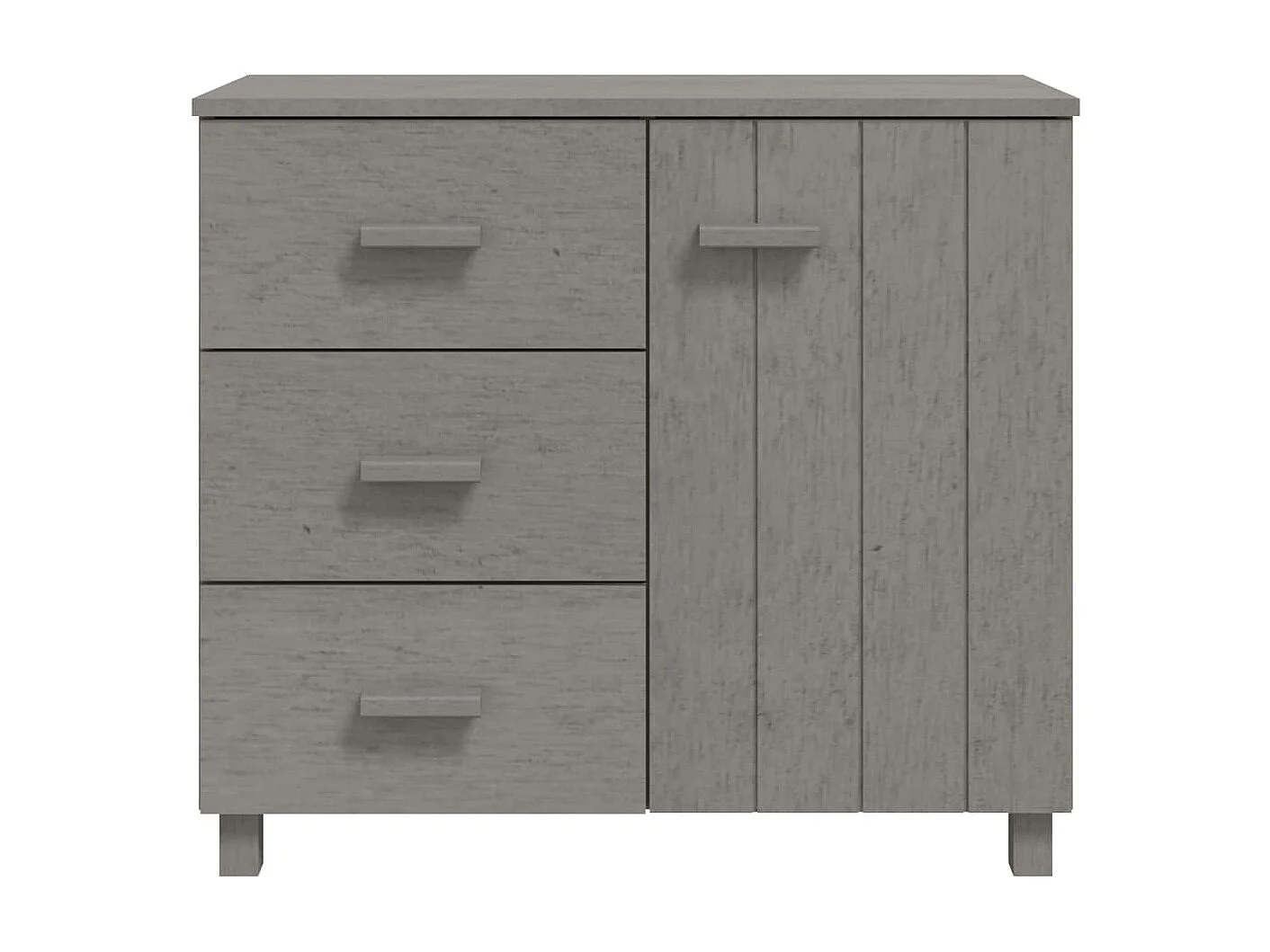 Aparador HAMAR madera maciza de pino gris claro 90x40x80 cm ES92875