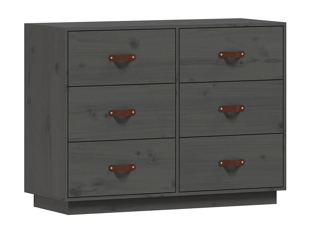 Dressoir 100x40x75 cm massief grenenhout grijs NL921422
