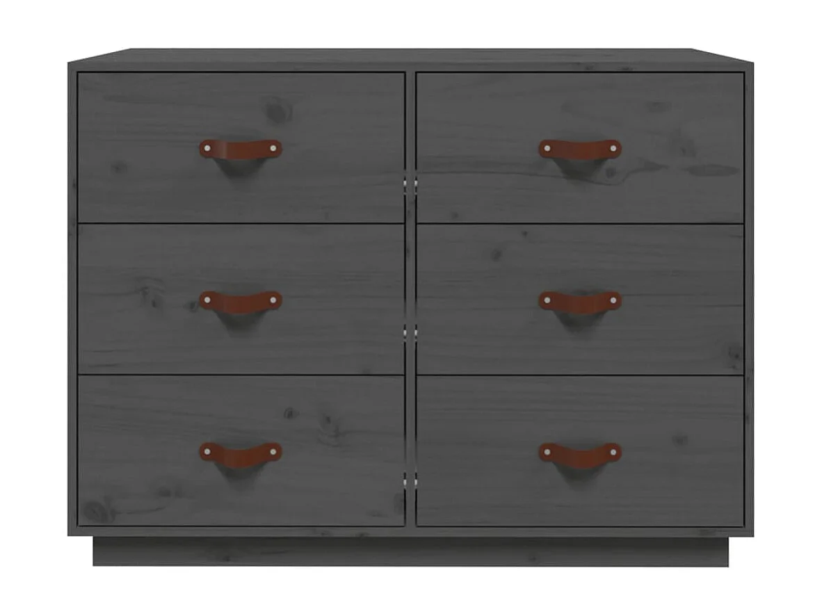 Dressoir 100x40x75 cm massief grenenhout grijs NL921422