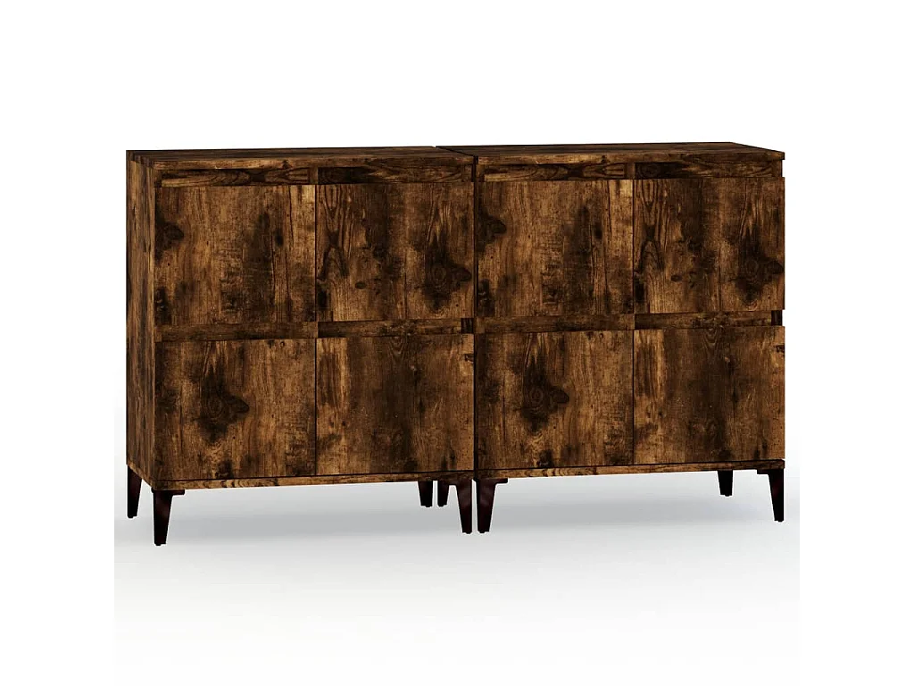 Aparadores 2 pcs 60x35x70 cm derivados madeira carvalho fumado PT378541