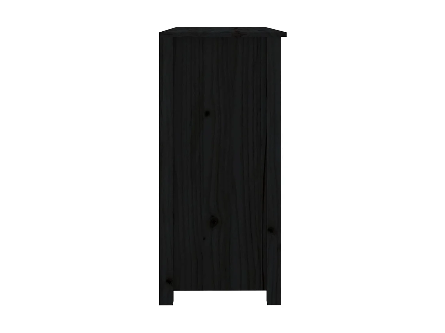 Buffet Noir 100x35x74 cm Bois massif de pin EGER75513