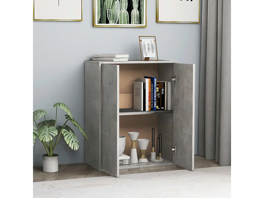 Buffet Gris béton 60 x 30 x 75 cm Aggloméré EGER57181