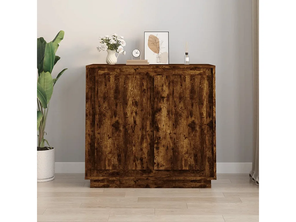 Buffet chêne fumé 80x34x75 cm bois d'ingénierie EGER62869