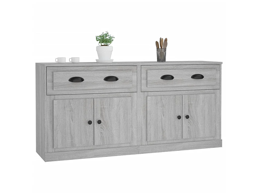 Buffets 2 pcs sonoma gris bois d'ingénierie EGER30628