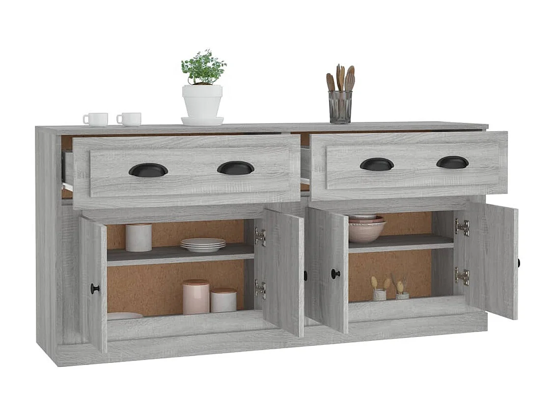 Buffets 2 pcs sonoma gris bois d'ingénierie EGER30628