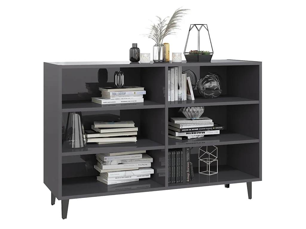 Aparador 103,5x35x70 cm derivados de madeira cinzento brilhante PT466688