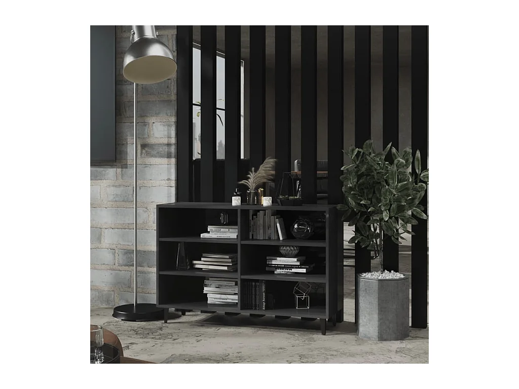 Buffet Gris brillant 103,5x35x70 cm Aggloméré EGER41874