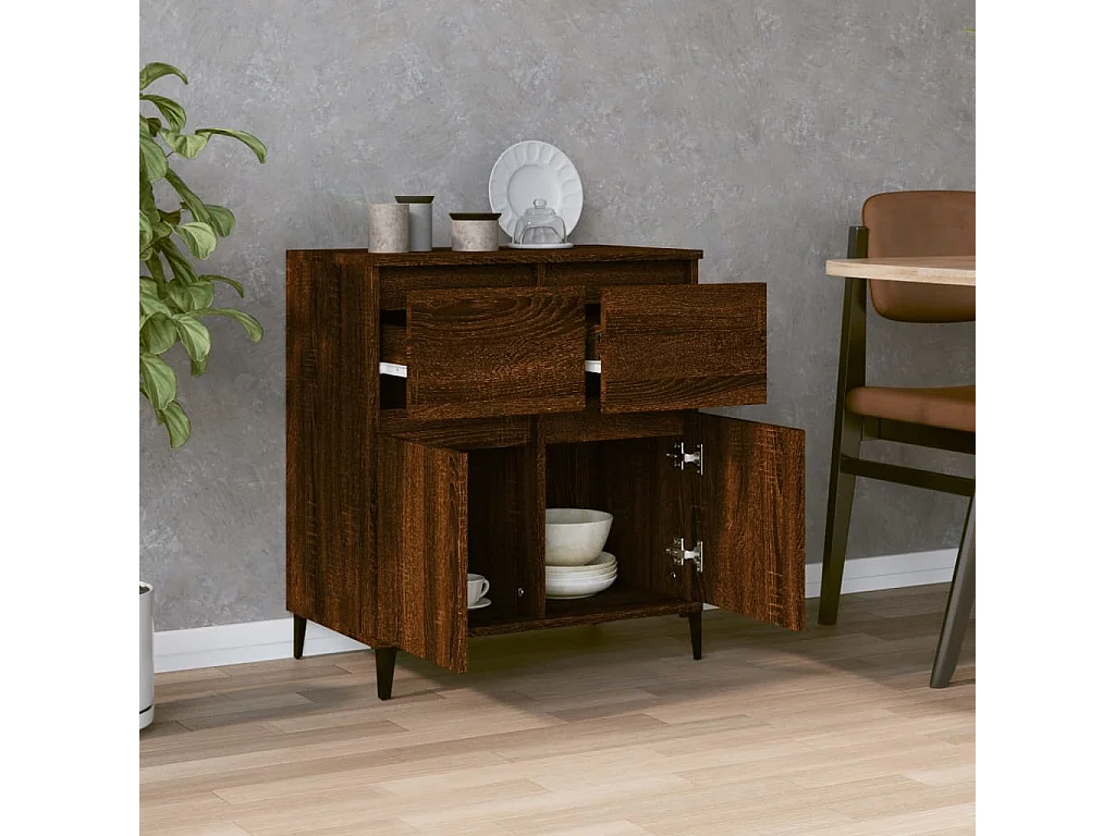 Buffet Chêne marron 60x35x70 cm Bois d'ingénierie EGER43743