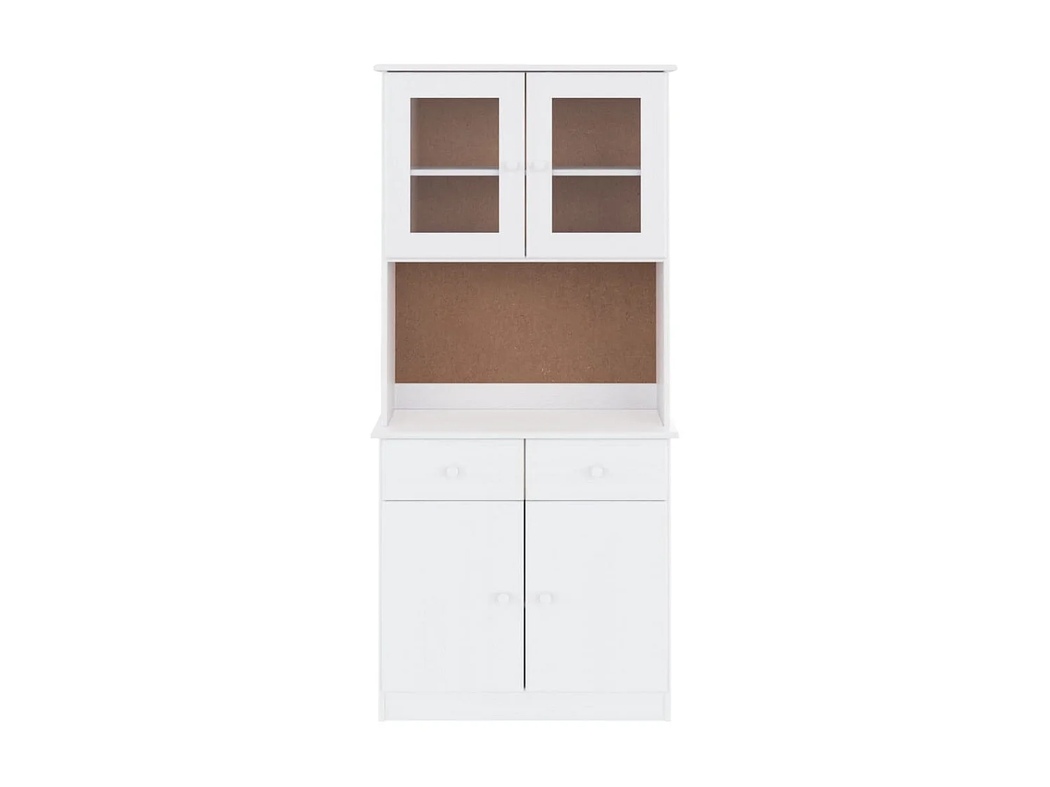 Buffet haut ALTA blanc 77x35x165 cm bois massif de pin QWE79112