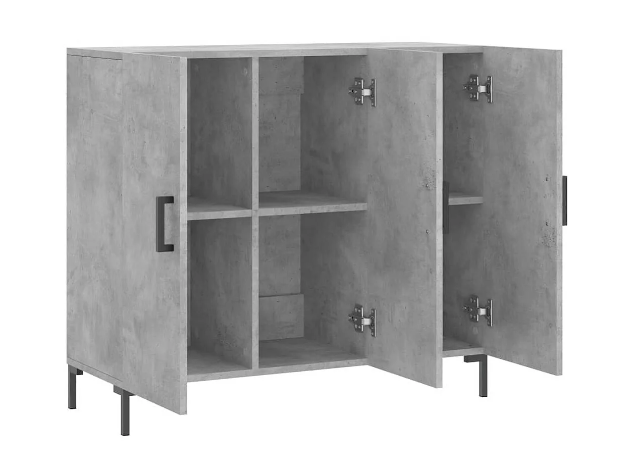 Dressoir 90x34x80 cm bewerkt hout betongrijs NL639067