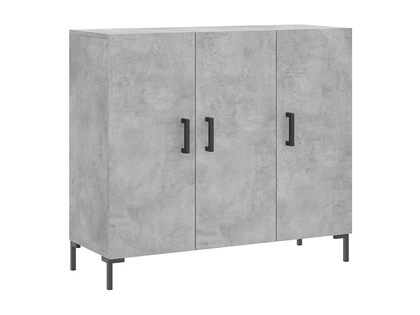 Buffet gris béton 90x34x80 cm bois d'ingénierie QWE36252