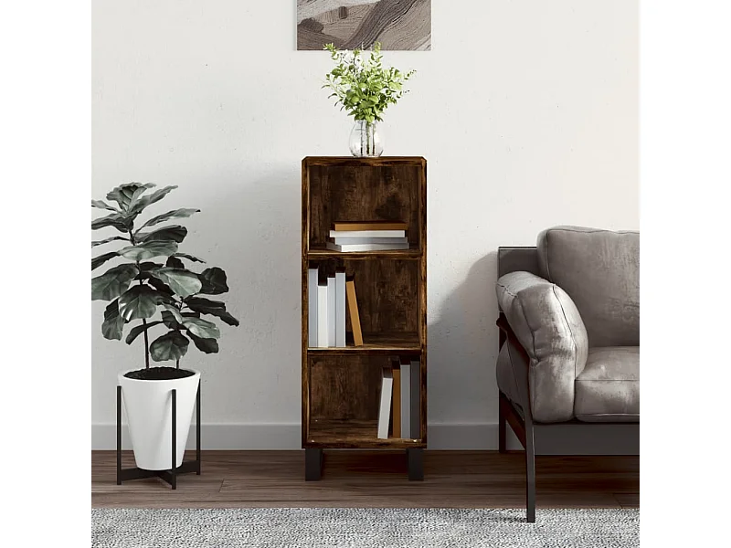 Buffet chêne fumé 34,5x32,5x90 cm bois d'ingénierie QWE19358