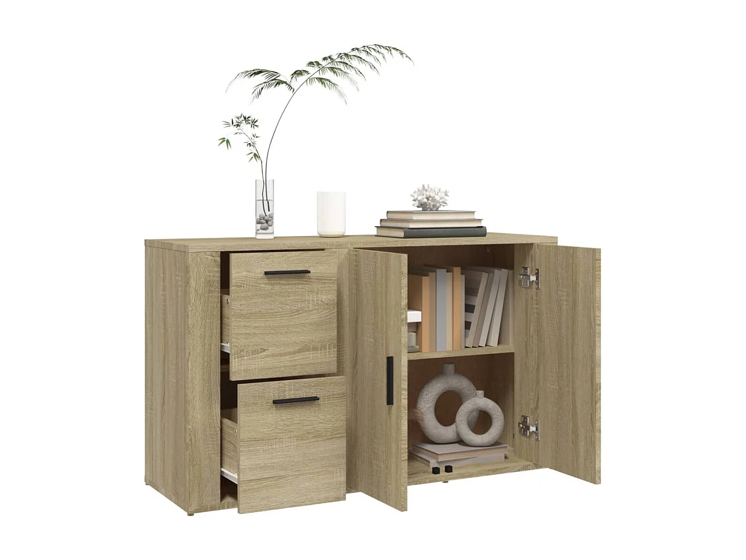 Buffet Chêne sonoma 100x33x59,5 cm Bois d'ingénierie EGER35414