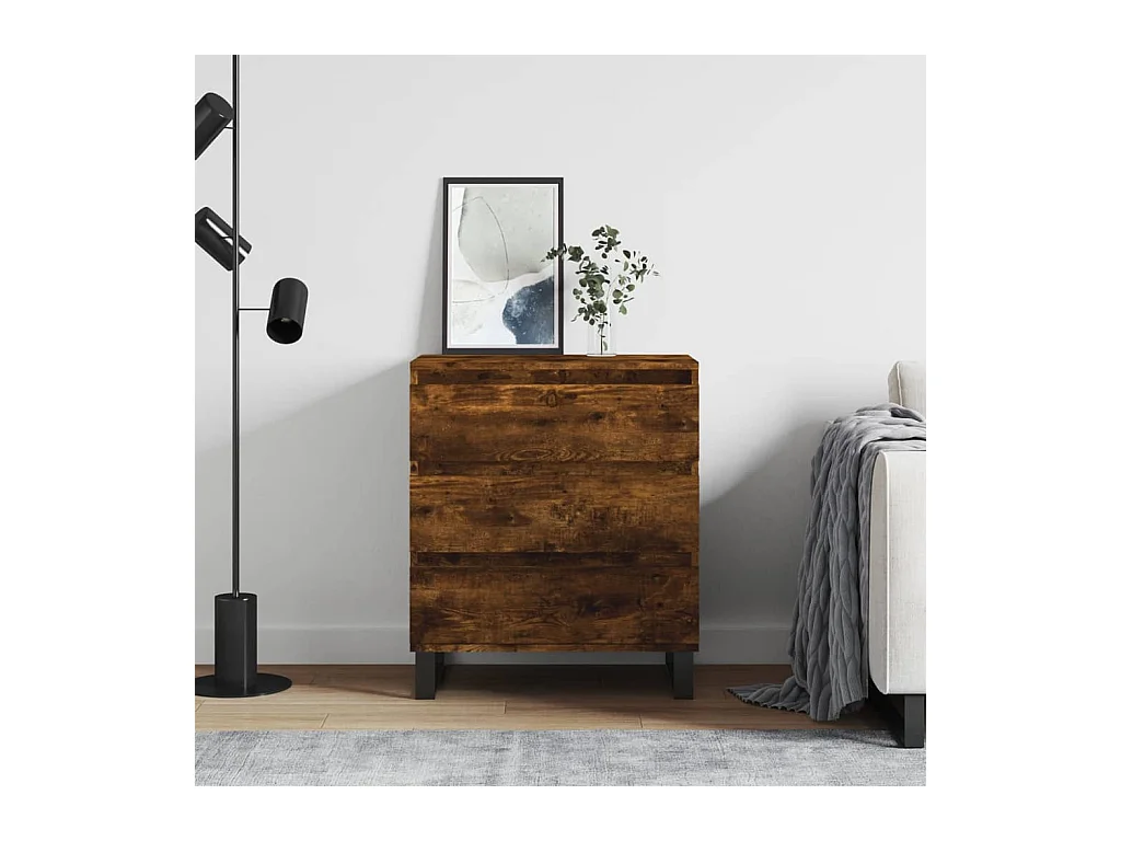Buffet Chêne fumé 60x35x70 cm Bois d'ingénierie QWE14564