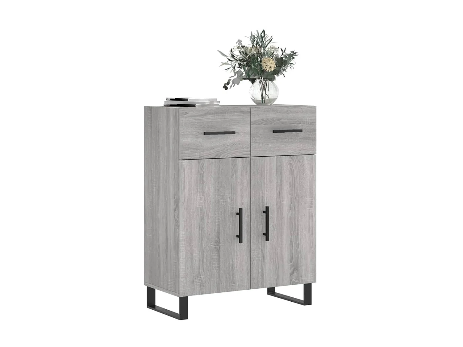 Aparador de madera de ingeniería gris Sonoma 69,5x34x90 cm ES55576