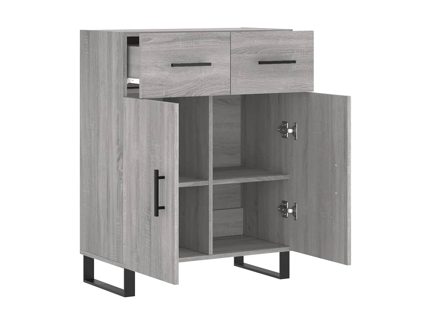 Aparador de madera de ingeniería gris Sonoma 69,5x34x90 cm ES55576