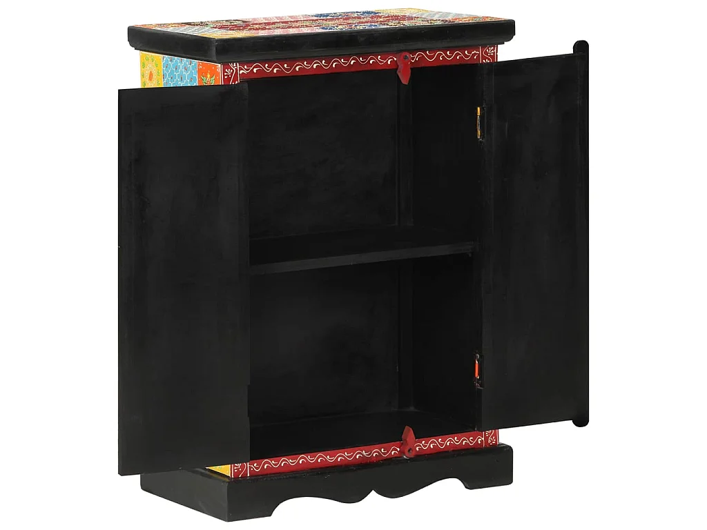 Aparador pintado à mão com portas 53x30x75 cm mangueira maciça PT776601