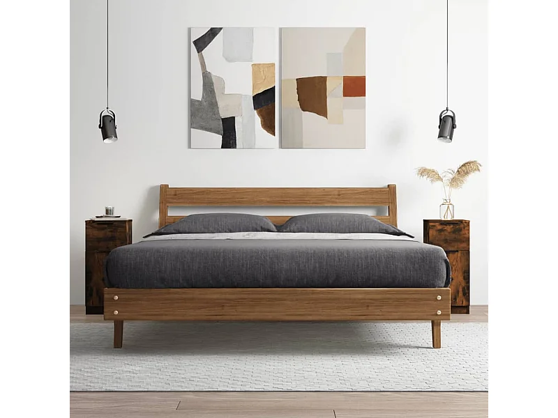 Buffet Chêne fumé 30x30x70 cm Bois d'ingénierie QWE94127