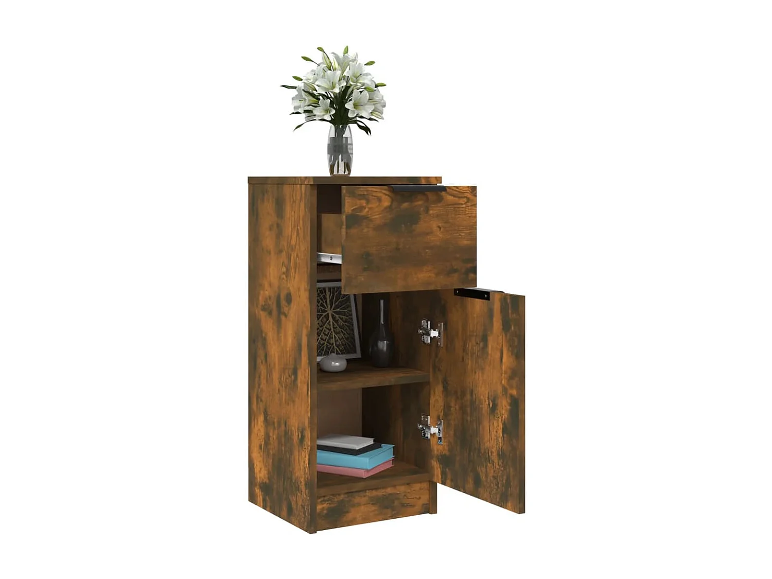 Buffet Chêne fumé 30x30x70 cm Bois d'ingénierie QWE94127