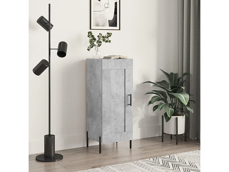 Buffet Gris béton 34,5x34x90 cm Bois d'ingénierie QWE41080