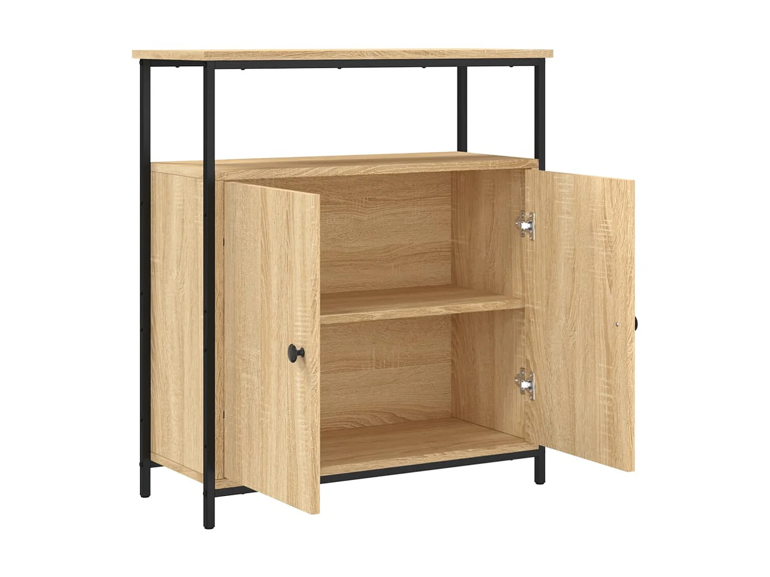 Dressoir 70x30x80 cm bewerkt hout sonoma eikenkleurig NL69342