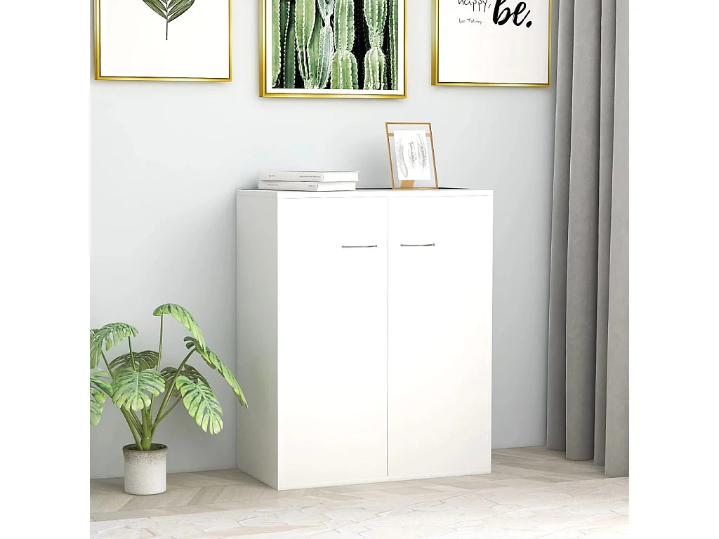 Aparador 60x30x75 cm contraplacado branco PT560906