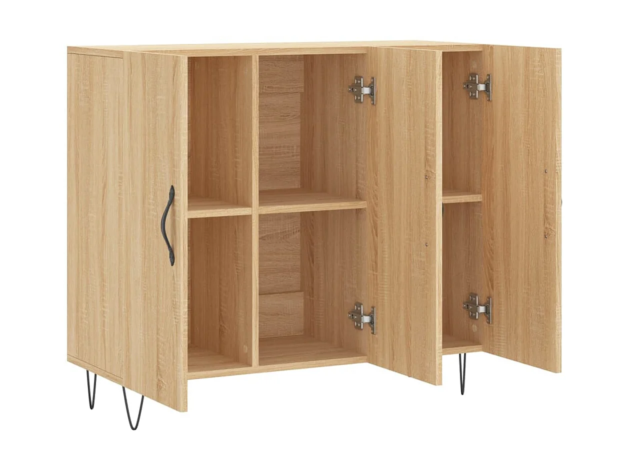 Buffet chêne sonoma 90x34x80 cm bois d'ingénierie QWE85762