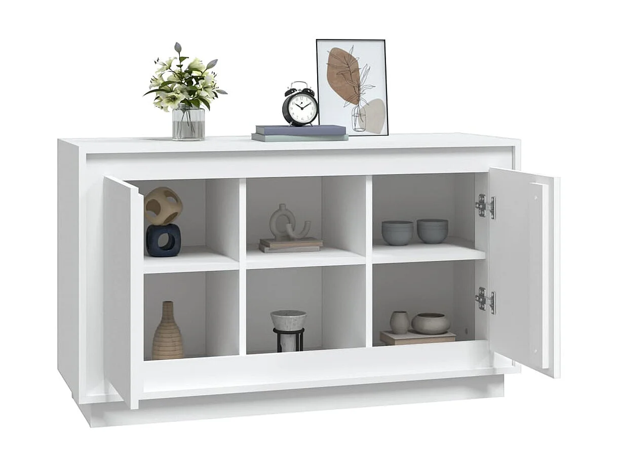 Buffet blanc 102x35x60 cm bois d'ingénierie QWE80156