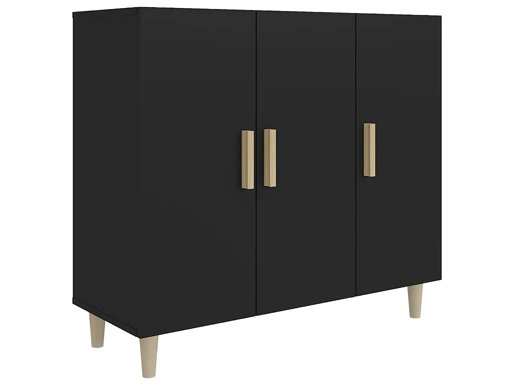 Buffet noir 90x34x80 cm bois d'ingénierie EGER17083