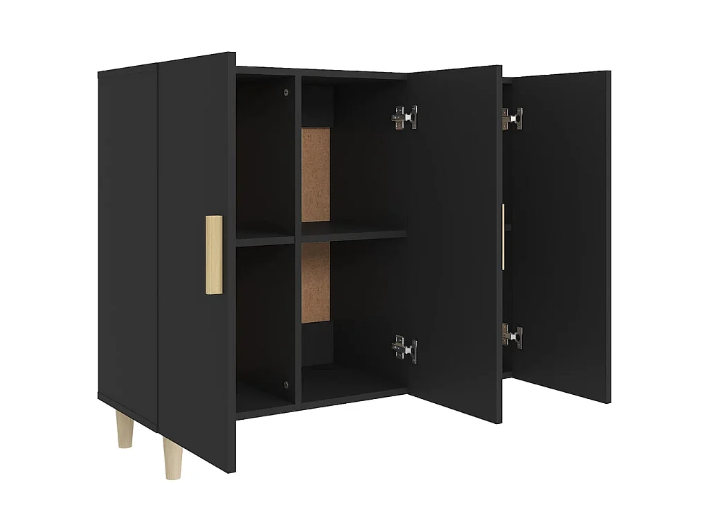 Buffet noir 90x34x80 cm bois d'ingénierie EGER17083