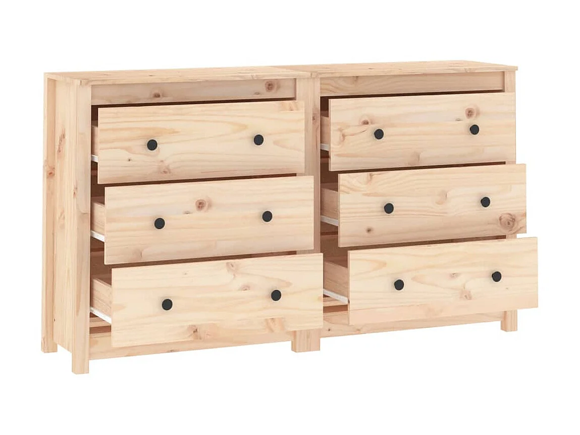 Aparador de madera maciza de pino 140x35x80 cm ES95851