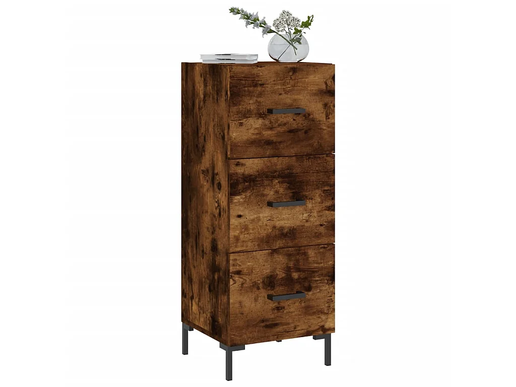 Buffet Chêne fumé 34,5x34x90 cm Bois d'ingénierie QWE57551