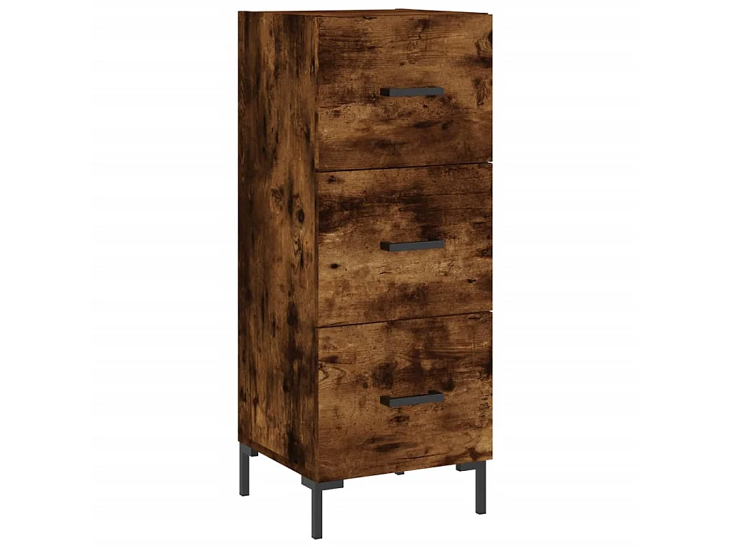 Buffet Chêne fumé 34,5x34x90 cm Bois d'ingénierie QWE57551