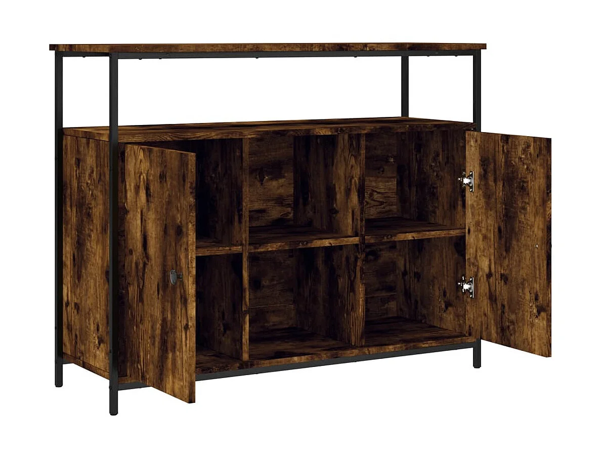 Buffet chêne fumé 100x35x80 cm bois d'ingénierie QWE36146