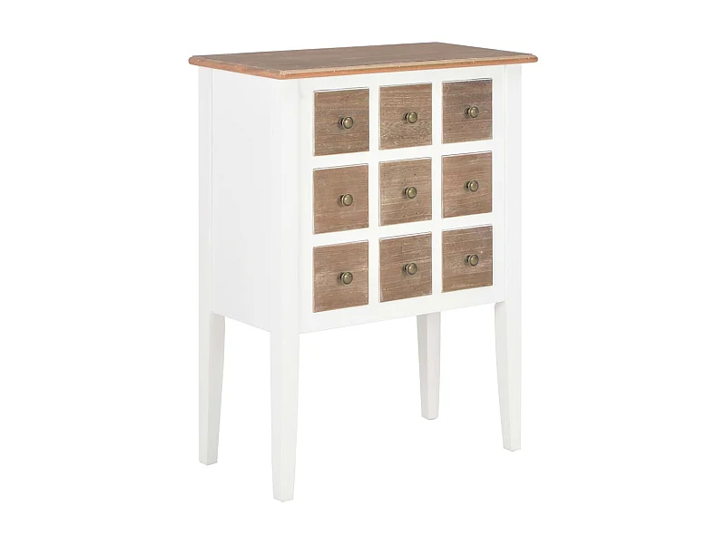 Buffet Blanc 54x30x80 cm Bois massif EGER74873