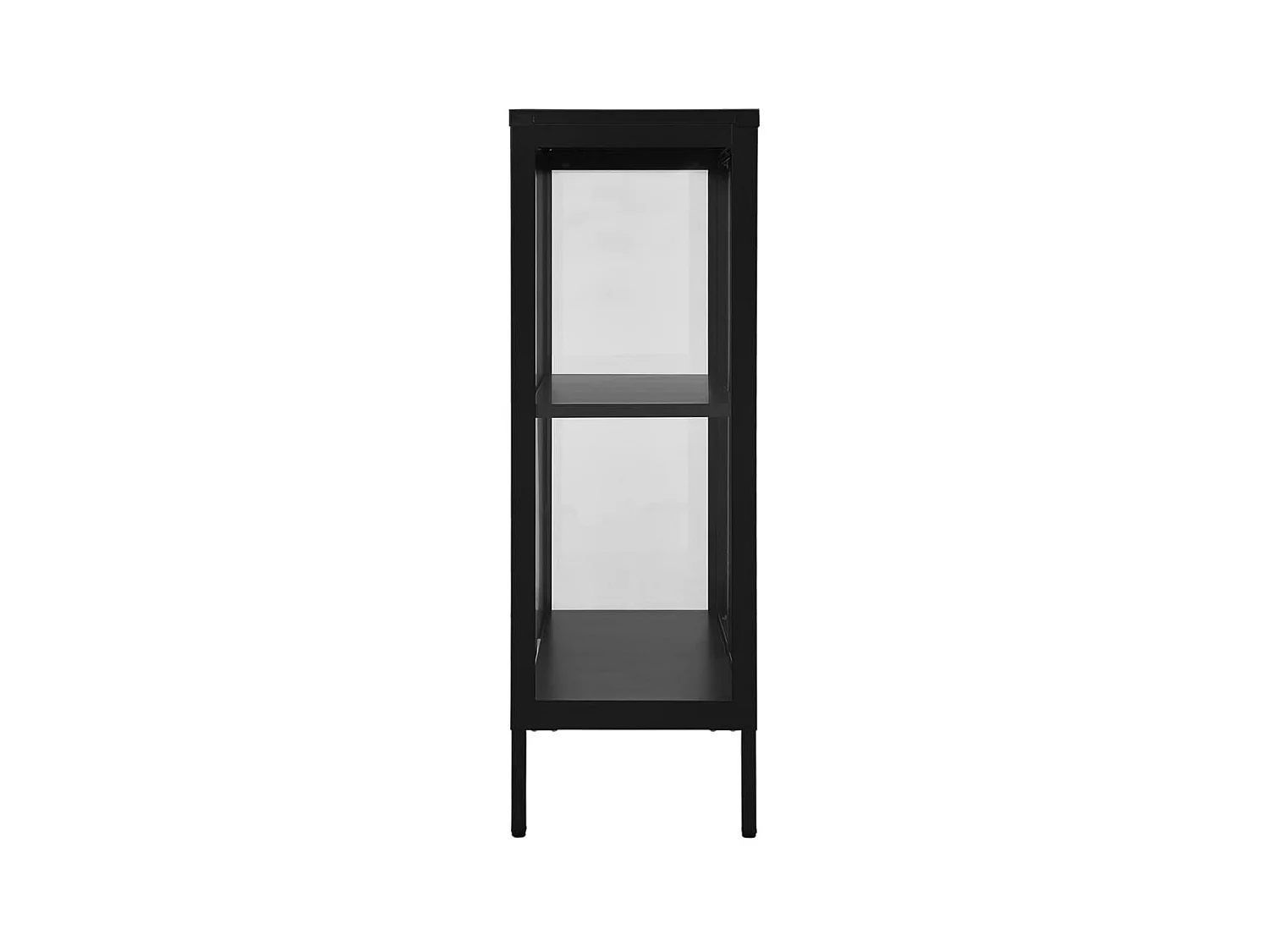 Buffet Noir 75x35x105 cm Acier et verre EGER98794
