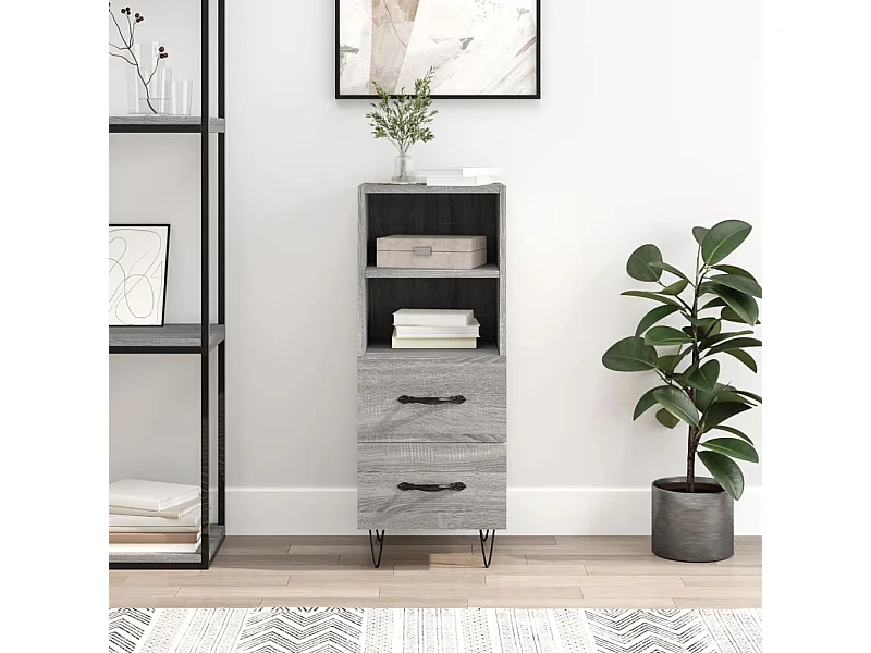 Buffet Sonoma gris 34,5x34x90 cm Bois d'ingénierie QWE92094