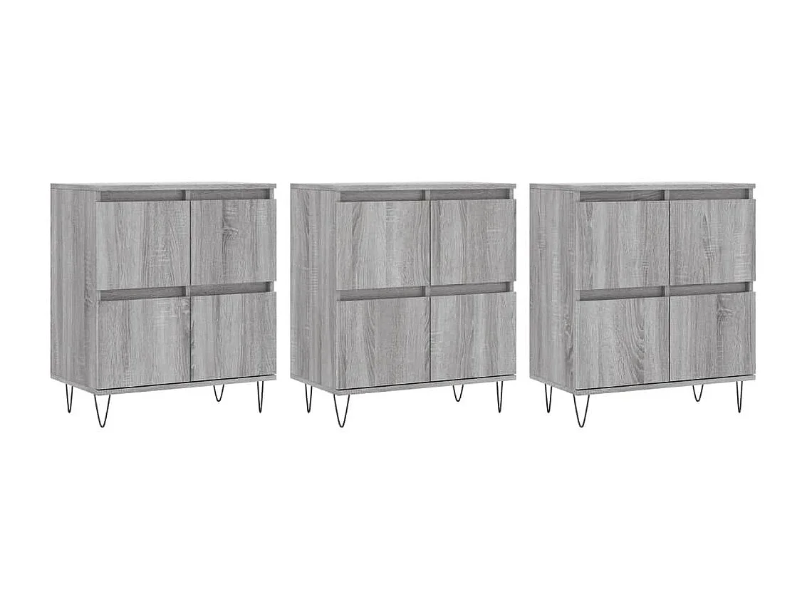 lot de 3 Buffets Sonoma gris Bois d'ingénierie QWE99368