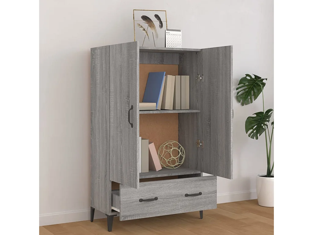 Buffet haut Sonoma gris 70x31x115 cm Bois d'ingénierie EGER60139