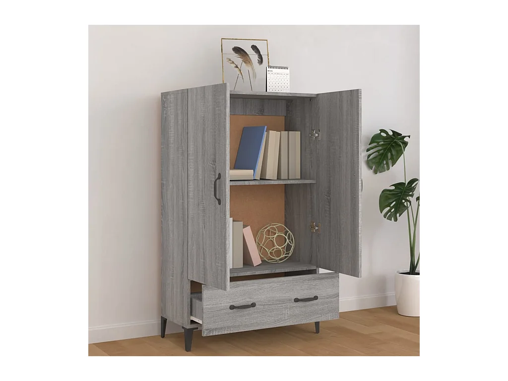 Highboard,Kommode Grau Sonoma 70x31x115 cm Holzwerkstoff -gkd398592
