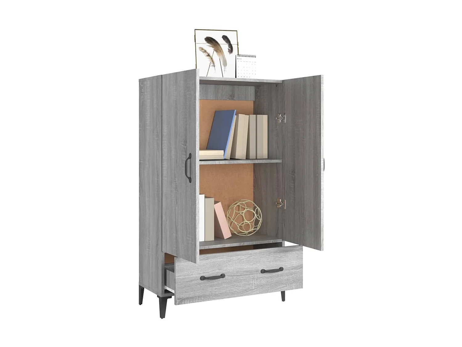 Buffet haut Sonoma gris 70x31x115 cm Bois d'ingénierie EGER60139