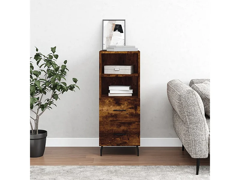 Buffet Chêne fumé 34,5x34x90 cm Bois d'ingénierie QWE58684