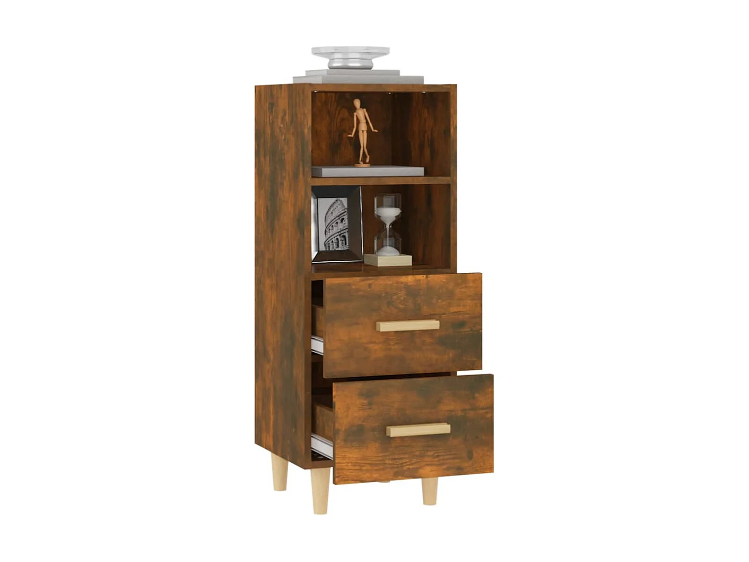 Aparador madera contrachapada roble ahumado 34,5x34x90 cm ES88661