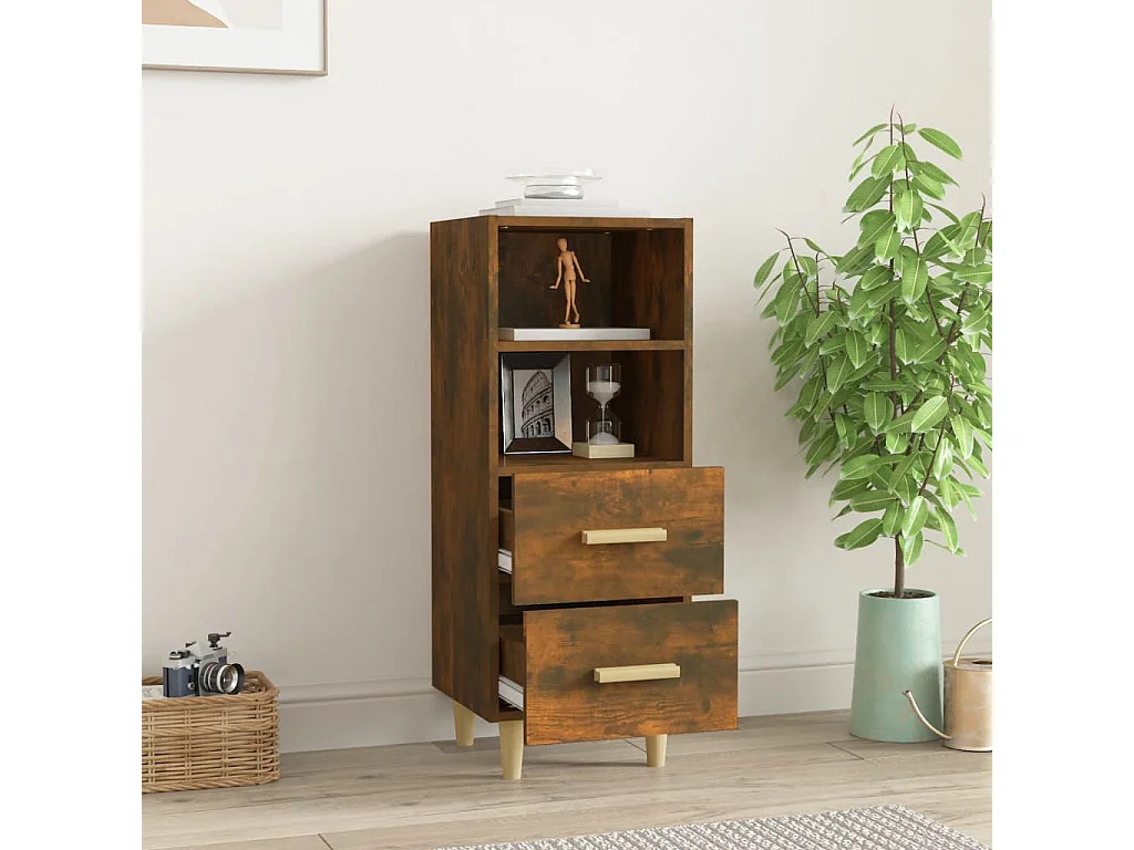 Buffet Chêne fumé 34,5x34x90 cm Bois d'ingénierie EGER35581