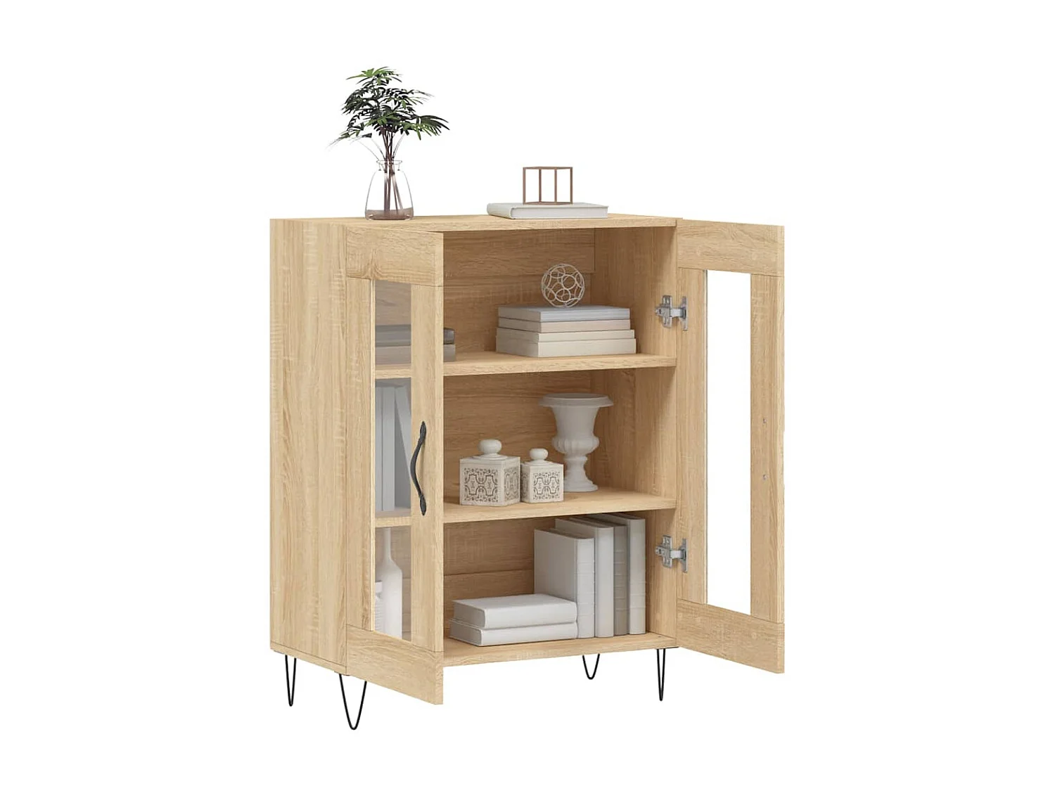 Dressoir 69,5x34x90 cm bewerkt hout sonoma eikenkleurig NL73129