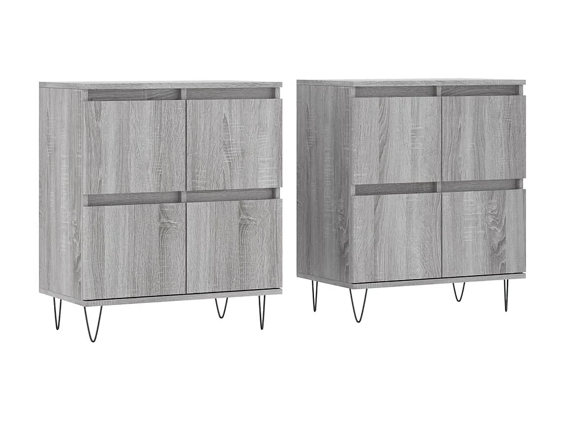 lot de 2 Buffets sonoma gris bois d'ingénierie QWE86793