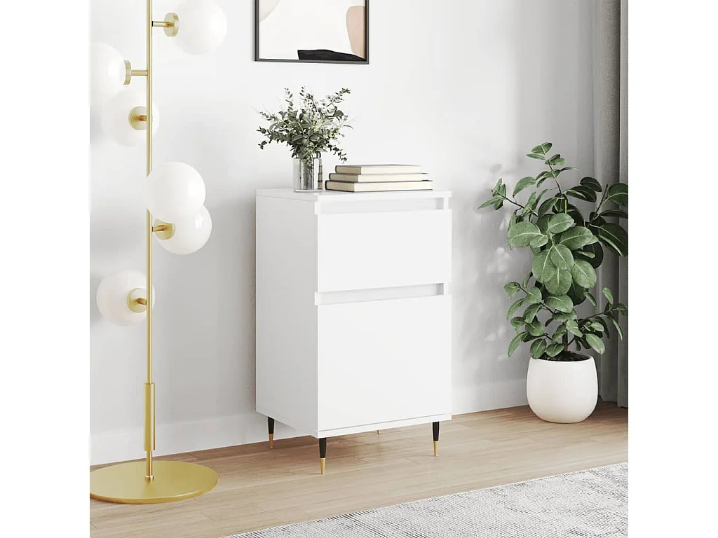 Buffet blanc 40x35x70 cm bois d’ingénierie QWE68042