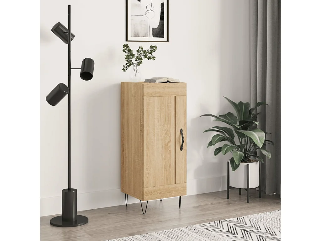 Buffet Chêne sonoma 34,5x34x90 cm Bois d'ingénierie QWE69484